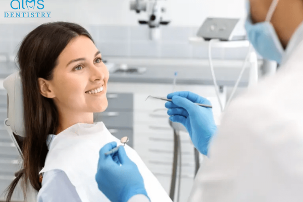 Woman at dental appointment