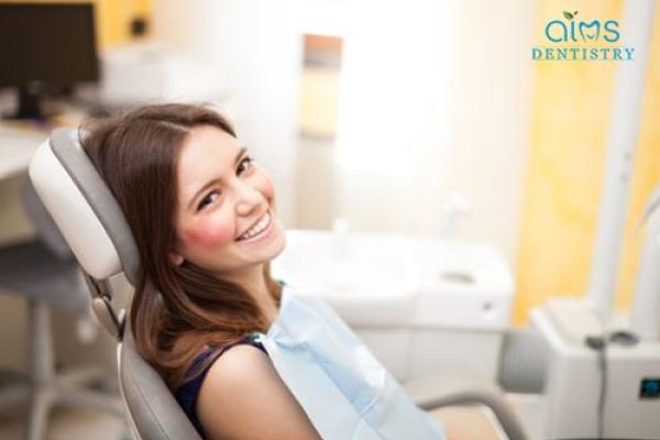 Woman at dental appointment