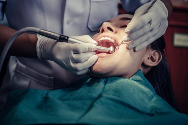 Patient undergoing a root canal